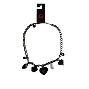 G By Guess Vintage Charm Blue Rhinestones Necklace New